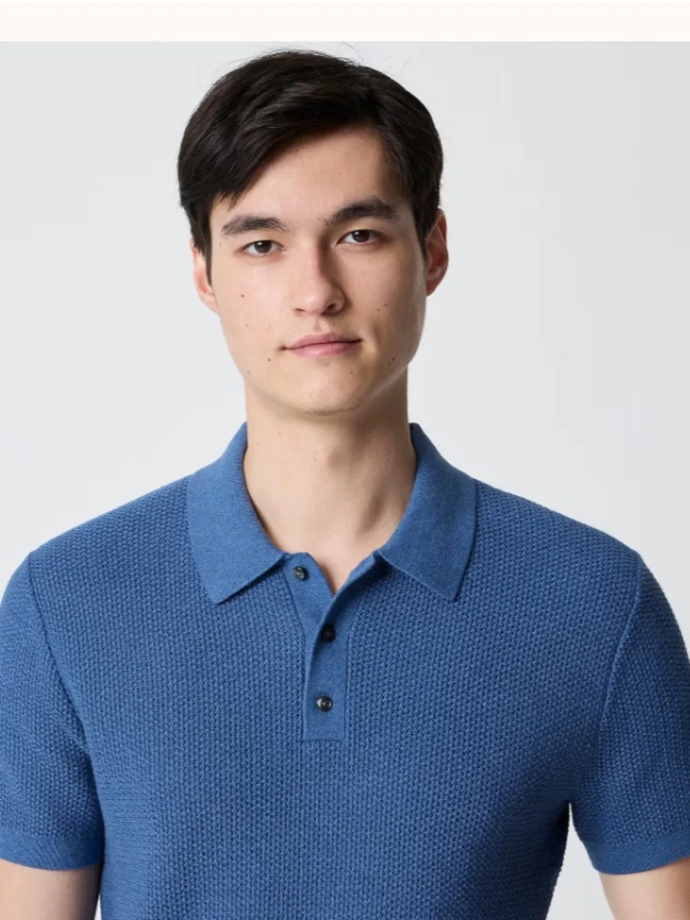 J crew heather twilight Textured cotton sweater-polo